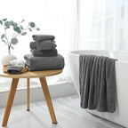 Grey Hand Towels Set 2 Pack-16“x31”, Ultra Soft Microfibers Bathroom Towel Set - Image 4