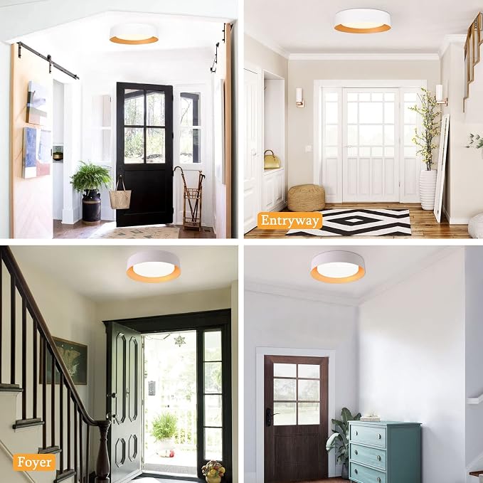 Bargeni 16.5 inch Dimmable LED Flush Mount Ceiling Light, Matte White - Image 7