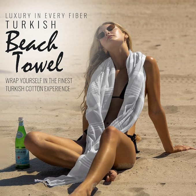 Beach Towel 100% Cotton Turkish Beach Towel Adult 38x70 Inch Pre-washed - Image 3