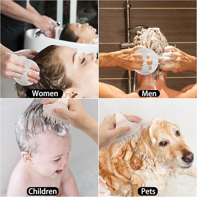 Hair Scalp Massager Shampoo Brush Hair Scrubber Washing Brush Silicone Scalp - Image 4