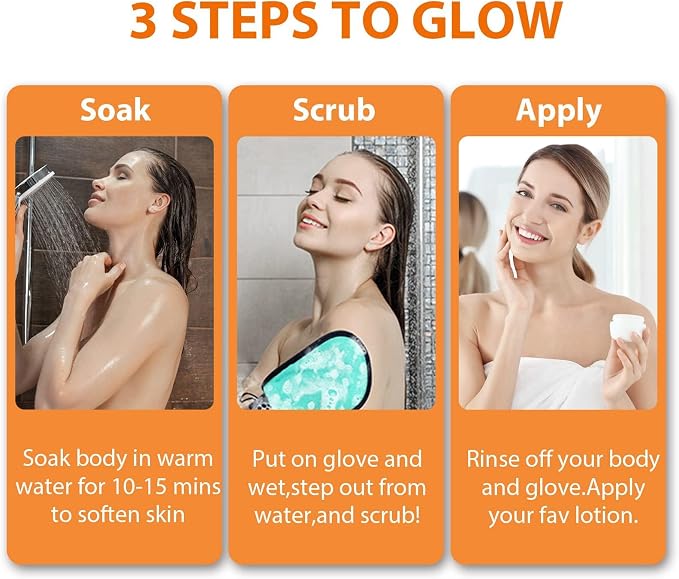 Exfoliating Gloves 2 Pcs, Exfoliating Body Scrubber - Image 6