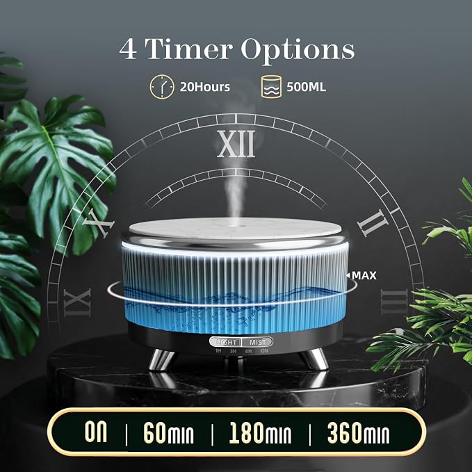 500ML Large Capacity Essential Oil Diffuser, Ultrasonic Aromatherapy Diffuser - Image 9