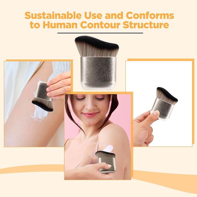 Self Tanner Brush for Face and Body, Kabuki Foundation Brush for Flawless Leg - Image 4