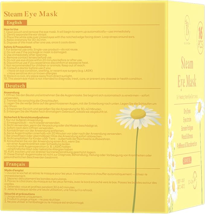 16 Pack Chamomile Steam Eye Mask - Image 9