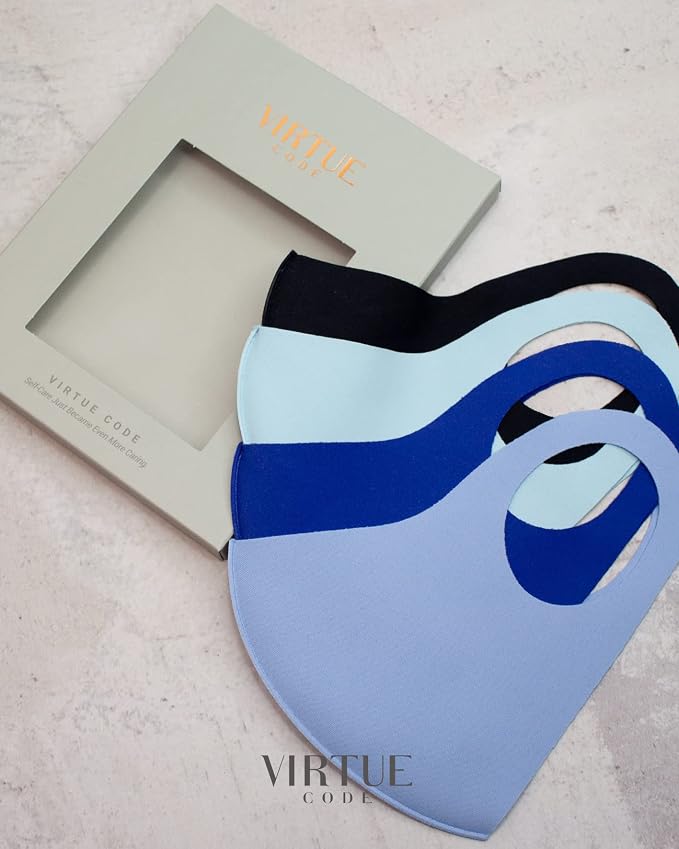 Virtue Code Second Skin Cloth Face Mask Pack. 4 Buttery Soft Masks Washable - Image 5