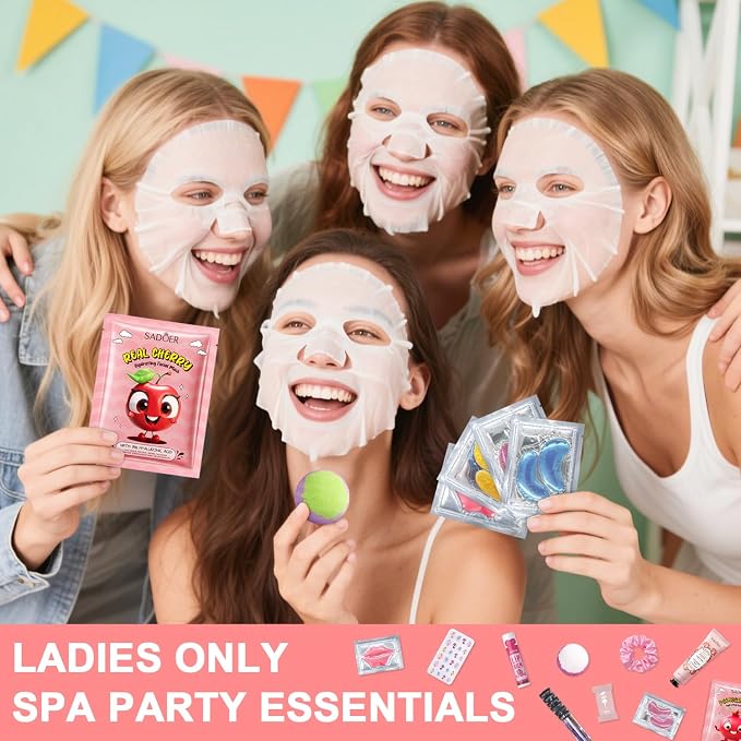 144 PCS Spa Party Supplies for Girls and Women, Favors Include Face Masks - Image 4