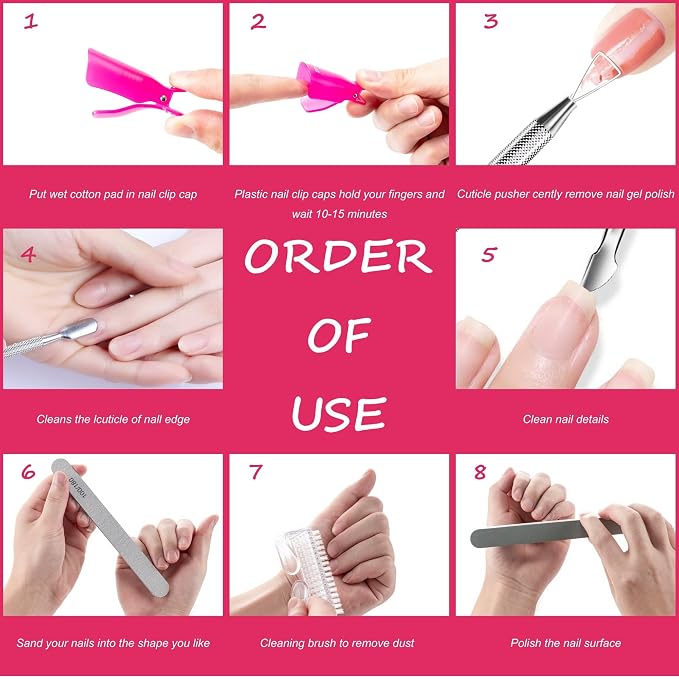 Gel Nail Polish Remover Tools Kit, - Image 7