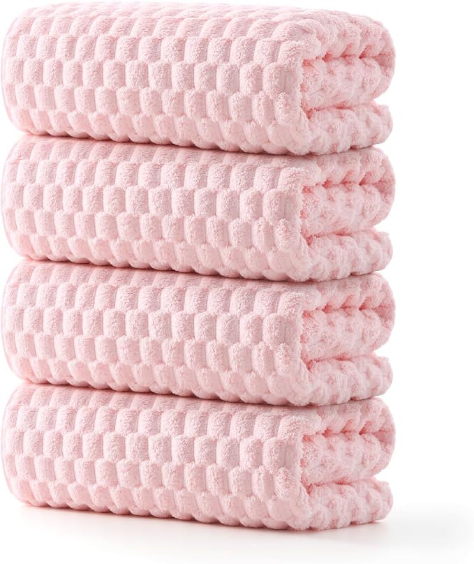 REDKISS 4 Pack Pink Microfiber Bath Towels by REDKISSOnline