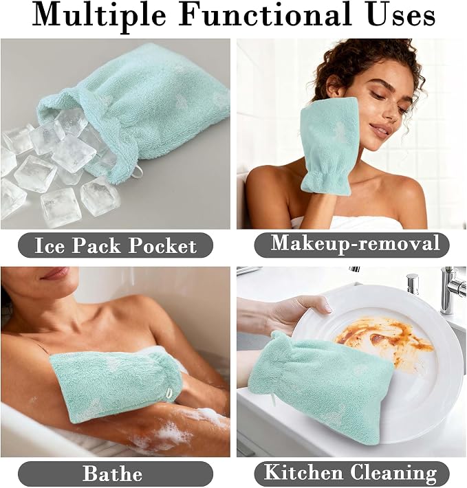 VOOVA & MOVAS Kids Bath Mitts 6-Pack, 100% Cotton Soft Absorbent Wash Cloths - Image 5