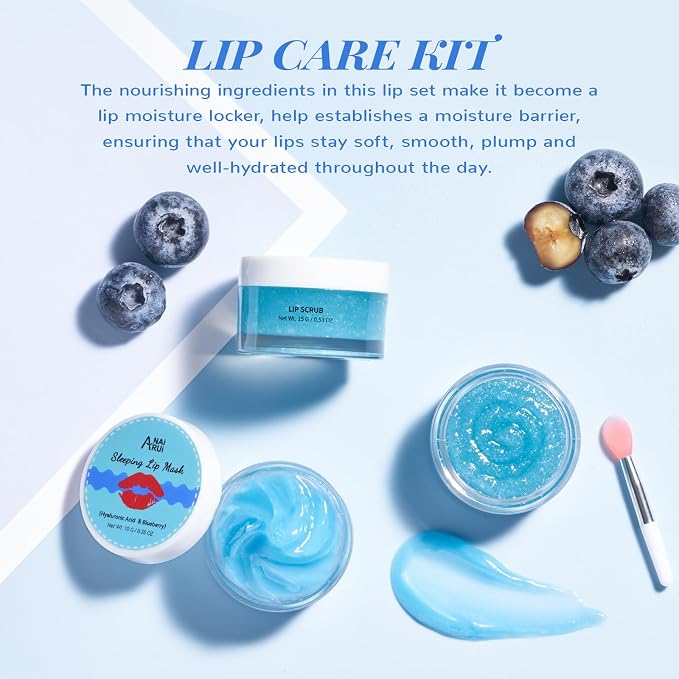 ANAI RUI Lip Therapy Set, Lip Scrub & Lip Mask, Overnight Moisturizing Lip Care - Image 9