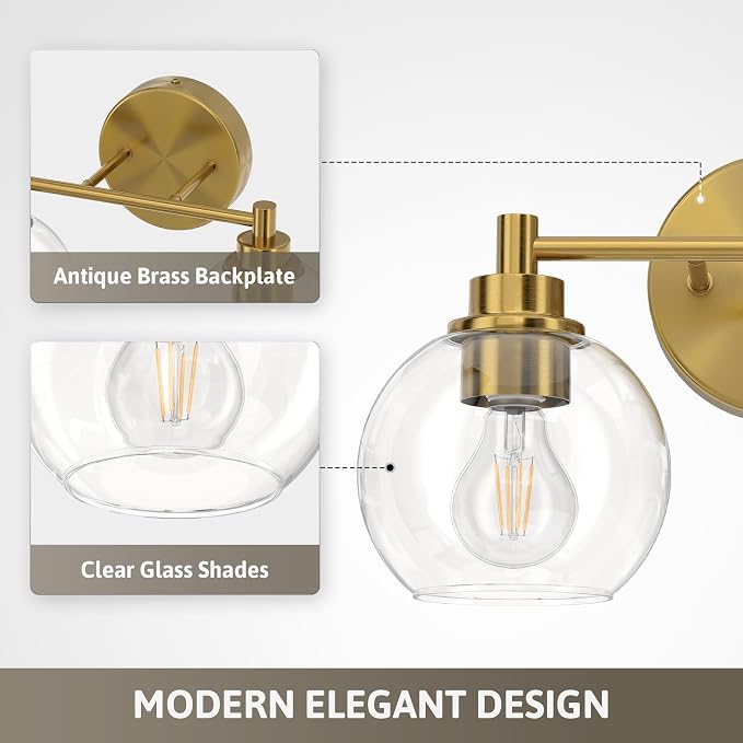 VONLUCE Bathroom Light Fixtures, 2-Light Vanity Light - Image 3