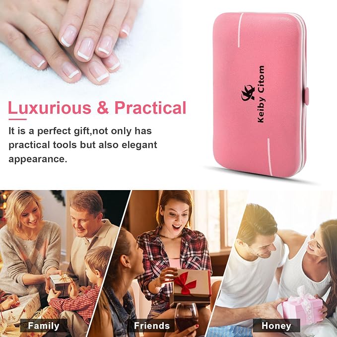 Manicure Set, Travel Mini Nail Clippers Kit Pedicure Care Tools - Image 8