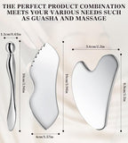 Gua Sha Facial Tools, 3 in 1 Stainless Steel Metal Guasha & Eye Cream - Image 3