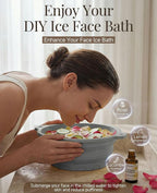 Face Ice Bath Bowl with Built-in Ice Tray, Foldable Silicone Face Bowl - Image 3