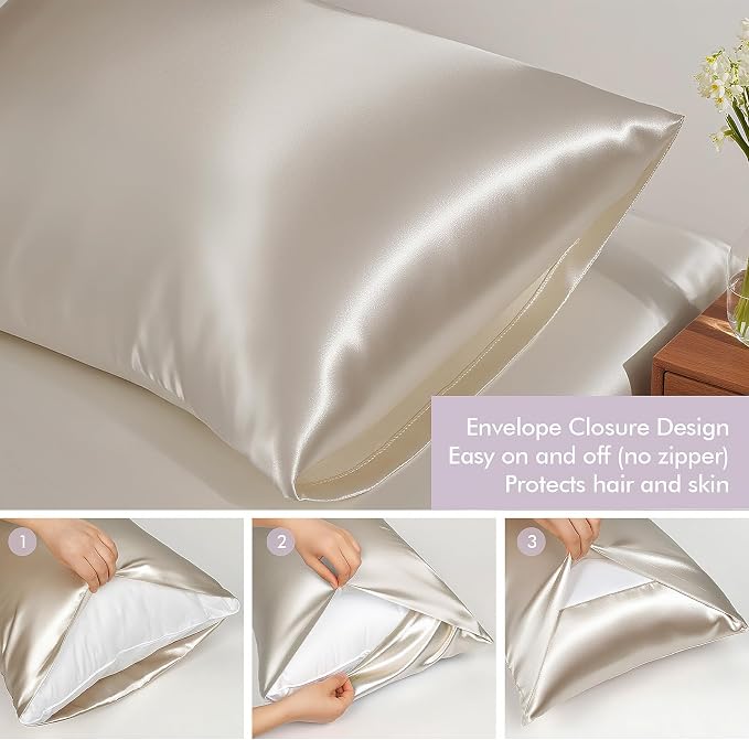 Vegan Silk Sleep Set, Vegan Silk Pillowcase - Image 3