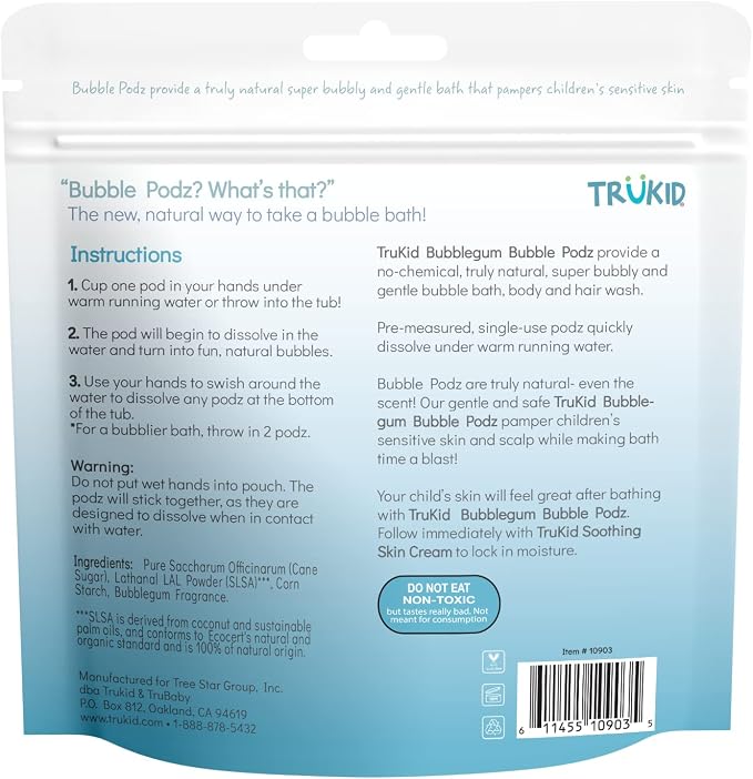 TruKid Bubble Podz Bubble Bath for Kids, & Babies, Tear Free Gentle & - Image 9