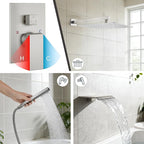 Midanya Shower System with Tub Spout, Bathtub Shower Faucet Set with Square - Image 4