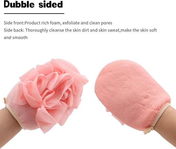 3 Pack Bath Loofah Body Sponge Brushes Loofah Exfoliating Glove Bath Shower - Image 5
