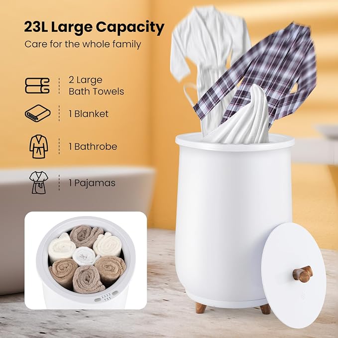 Tangkula Towel Warmer Bucket, 23L Large Luxury Bucket-Style Towel Warmer - Image 2