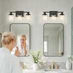 L LOHAS LED 3-Light Bathroom Vanity Light, 17 Inch Matte Black Bathroom Lighting - Image 6