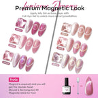 Modelones Cat Eye Gel Nail Polish Set, 6 Colors Summer Neutral Nude Pink - Image 3