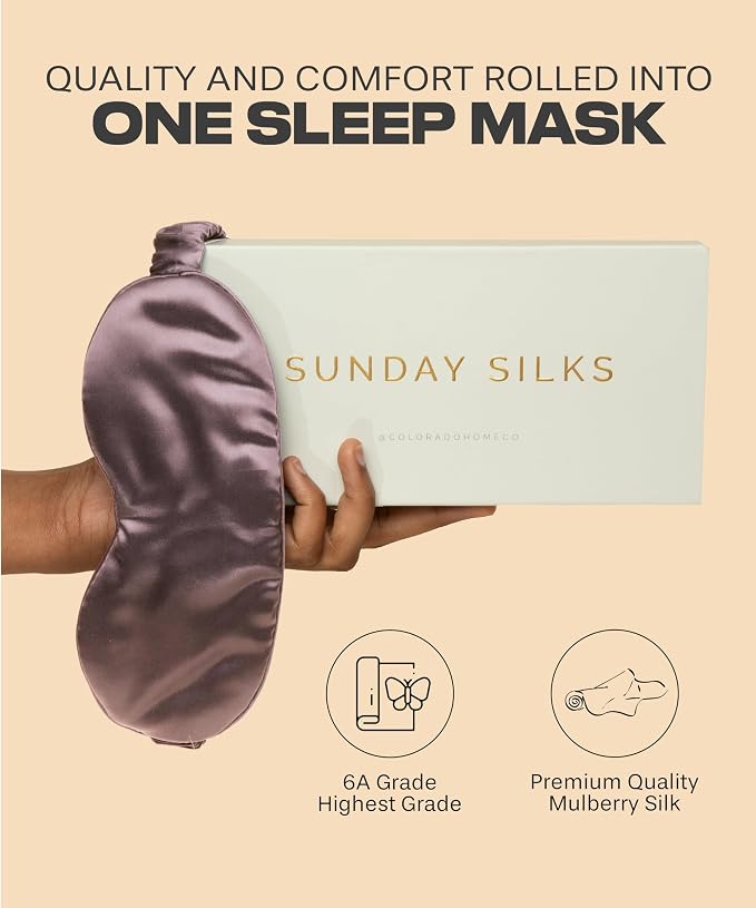 SUNDAYSILKS™ Exclusive Mulberry Silk Sleep Mask | Soft Eye Covers, and - Image 2