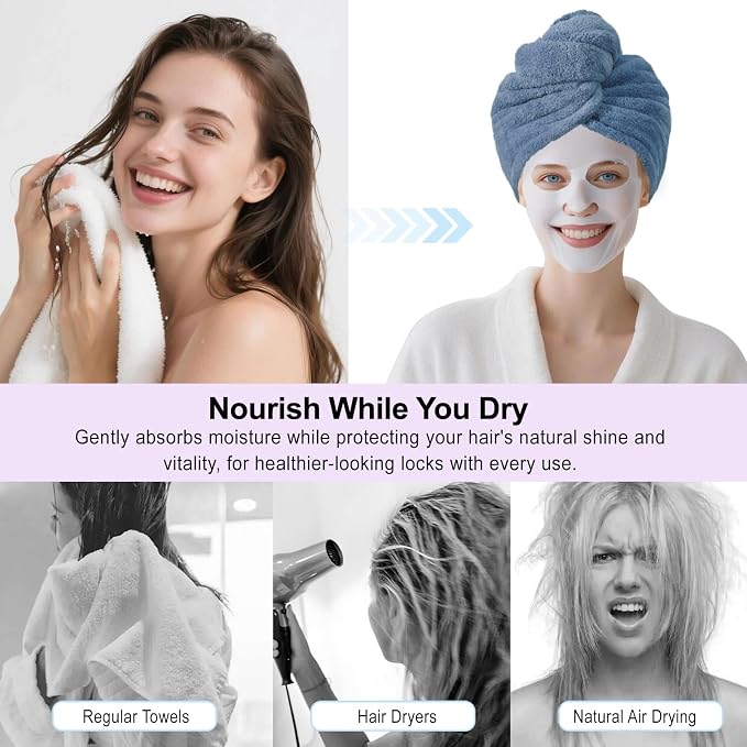 Microfiber Hair Drying Towel Wrap - Image 6