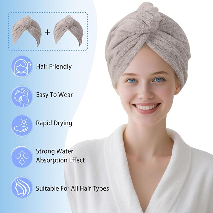 Microfiber Hair Drying Towel Wrap - Image 3