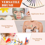 9 Pieces Facial Fan Mask Brushes, Soft Facial Applicator Brushes Tools - Image 6