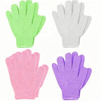 4 Pairs Exfoliating Bath Gloves, Nylon Double Sided Exfoliating Gloves by Unknown