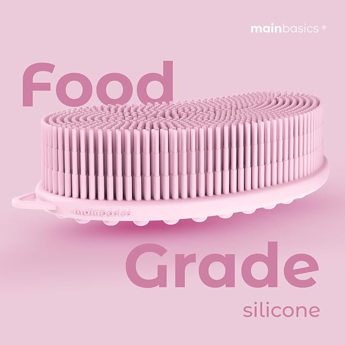 MainBasics Silicone Body Scrubber Dual-Sided Shower Loofah and Massaging Nodes - Image 6