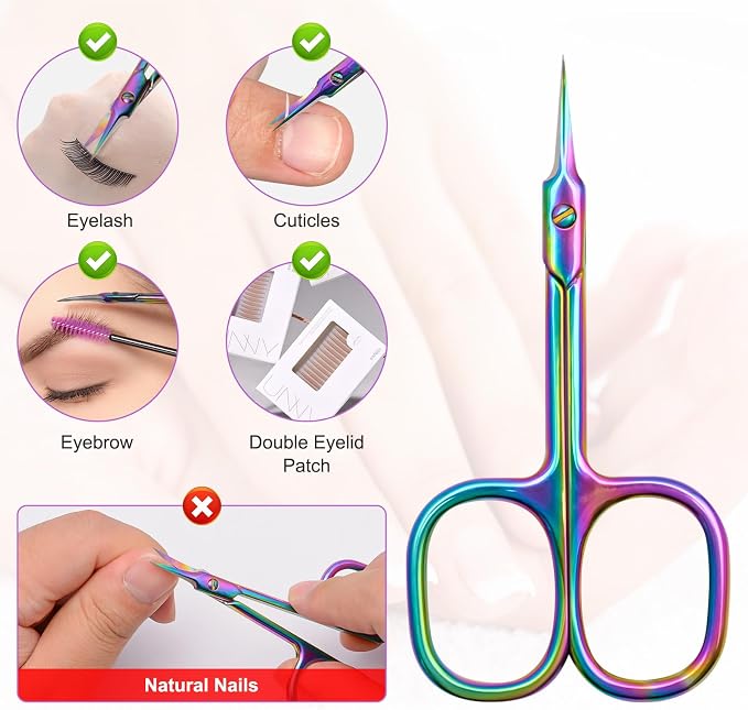 CGBE Cuticle Scissors Extra Fine Curved Blade, Super Slim Manicure Scissors - Image 5