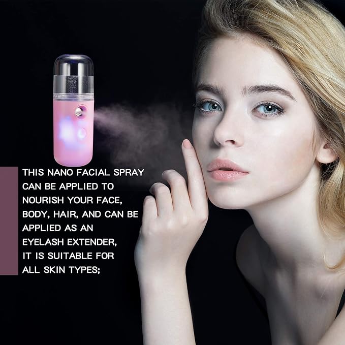 Honoson 2 Pack Nano Facial Mister Spray Bottle Handheld Humidifier Portable - Image 6