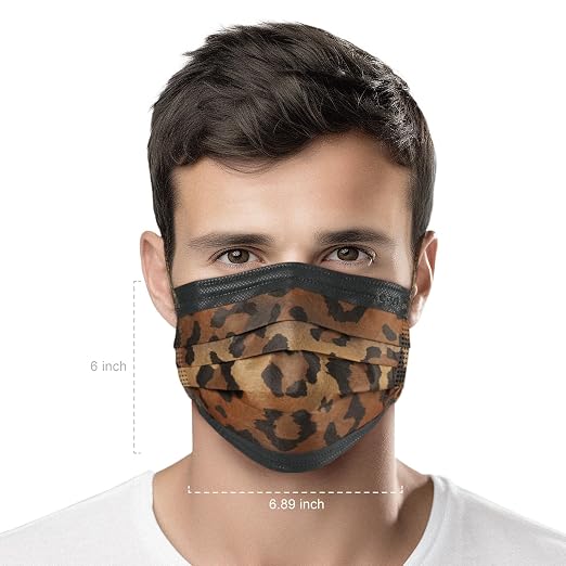 CSD Colo 30 Pcs Leopard Print Disposable Face Masks, 3 Ply Adult Mask - Image 8