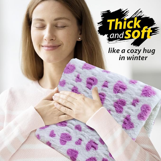 ZXU Heating Pad for Back Pain Relief, Ultra Soft Sherpa Heating Pad for Cramps - Image 5