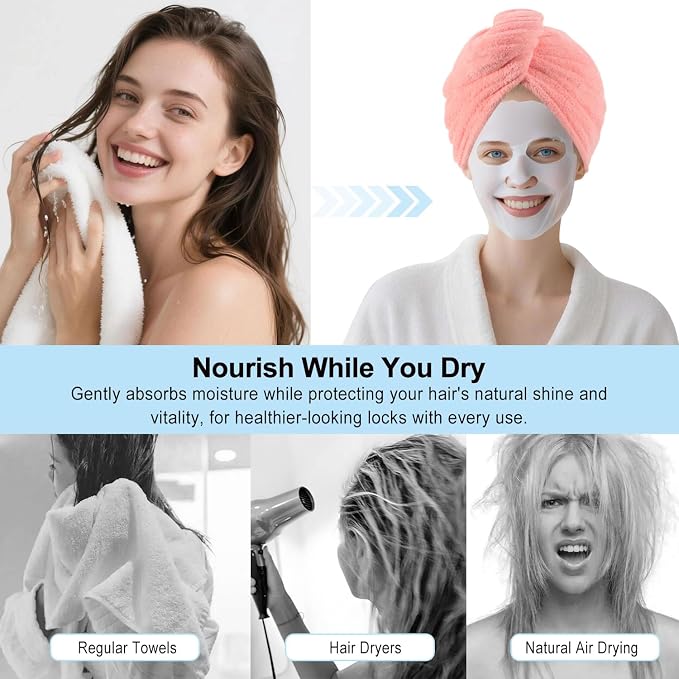 Microfiber Hair Drying Towel Wrap - Image 6