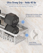 8 Pack Adhesive Rustproof Shower Shelves - Image 4