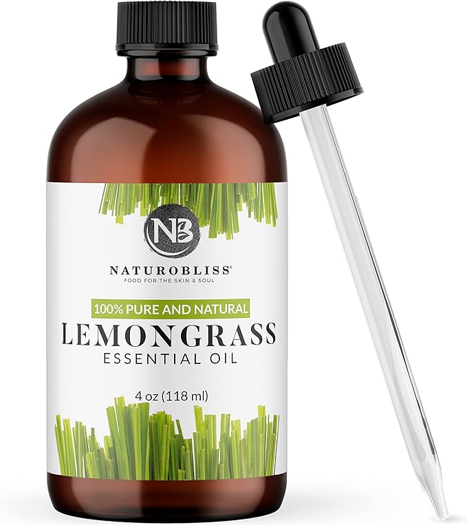 NaturoBliss 100% Pure Lemongrass Essential Oil Therapeutic Grade Premium Quality by NaturoBliss