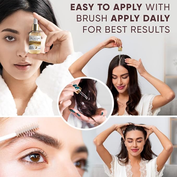 Castor Oil Organic Cold Pressed Unrefined Glass Bottle, Eyebrow Eyelash Growth - Image 4