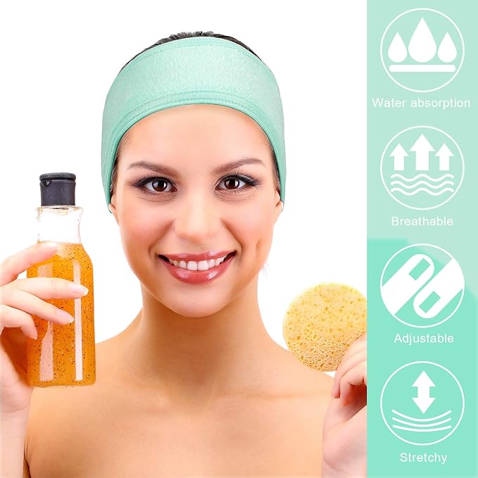 Whaline 4 PCS Spa Headband, Make up Hair Band, Stretch Terry Cloth Headband - Image 6