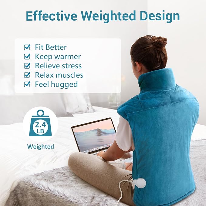 Comfytemp Heating Pad for Back, Weighted Electric Heating Pad for Neck Shoulders - Image 2