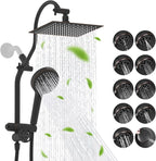 Hibbent cUPC Certified All Metal 8" Rainfall Showerhead Combo, High Pressure by Hibbent