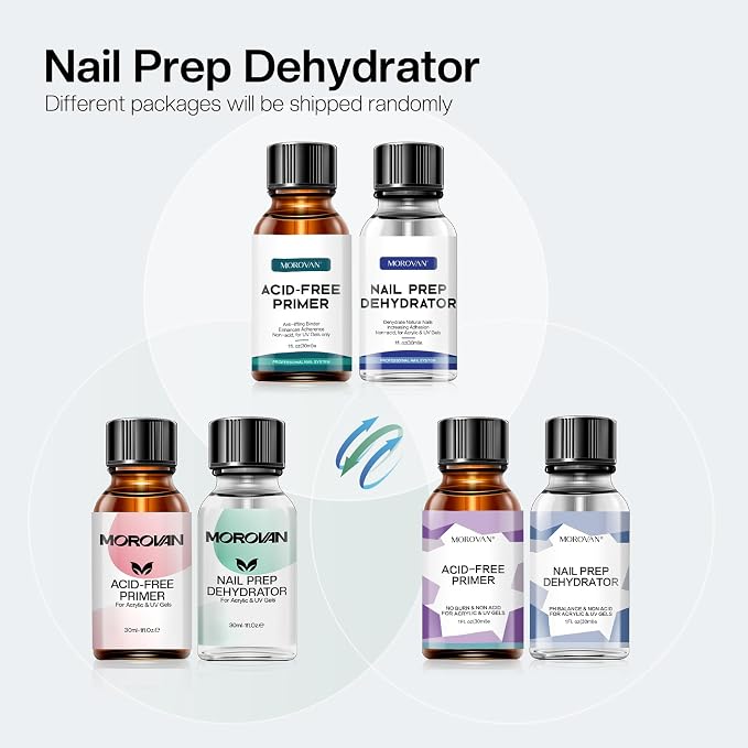 Morovan Nail Primer And Natural Nail Prep Dehydrate Set, Fast Air Dry - Image 8