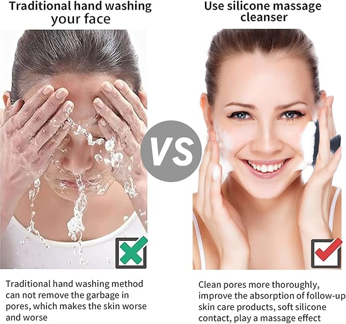 Face Scrubber Face Scrubber for Men Facial Cleansing Brush Silicone Face Wash - Image 5