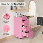 Salon Trolley Cart with Wheels, 3-Drawer Rolling Hair Styling Station, Mobile - Image 2