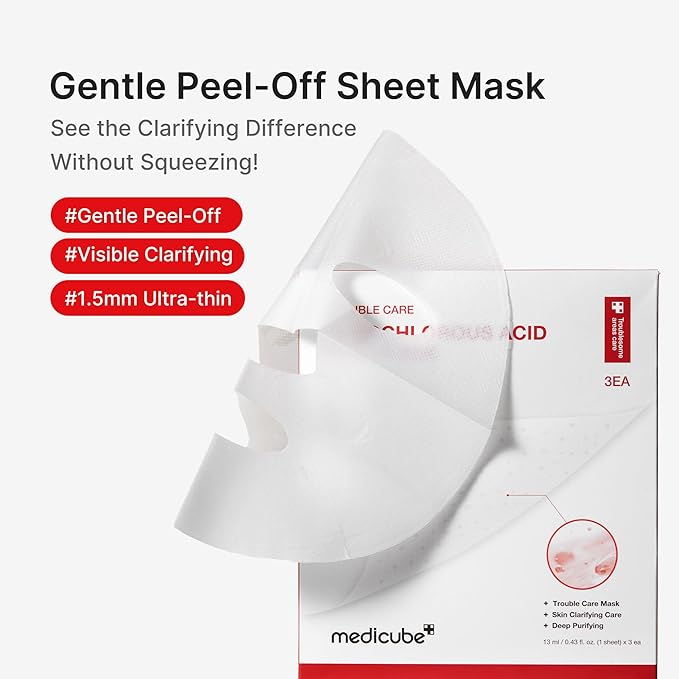 medicube Hypochlorous Acid Peel Mask 3EA | Peel-Off Sheet Mask - Image 2