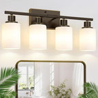 Indoi 4-Light Bathroom Light Fixtures, Modern Bathroom Wall Lamp by Indoibrightenyourbathroom