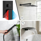 Midanya Shower System with Tub Spout, Bathtub Shower Faucet Set with Square - Image 4