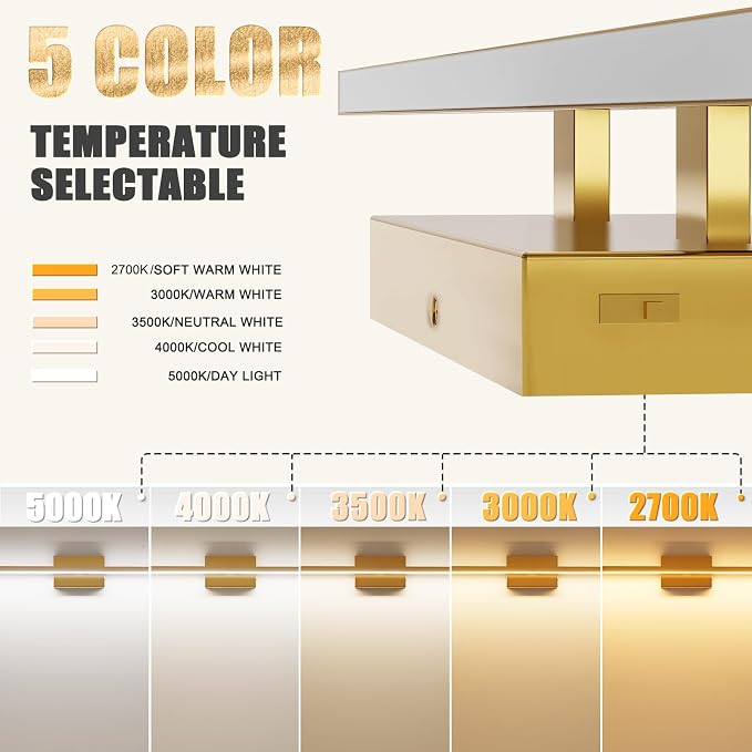 VOLISUN Modern Bathroom Vanity Light 48 inch, 30W Dimmable 5CCT Led Bathroom - Image 3