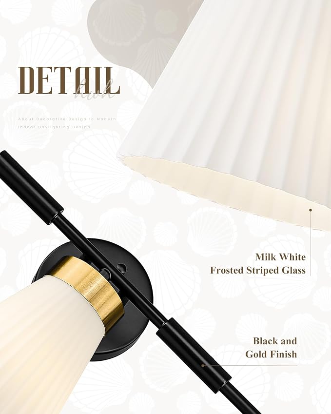 Bathroom Wall Sconces, HWH 5-Light Wall Mount Lighting Fixtures - Image 5